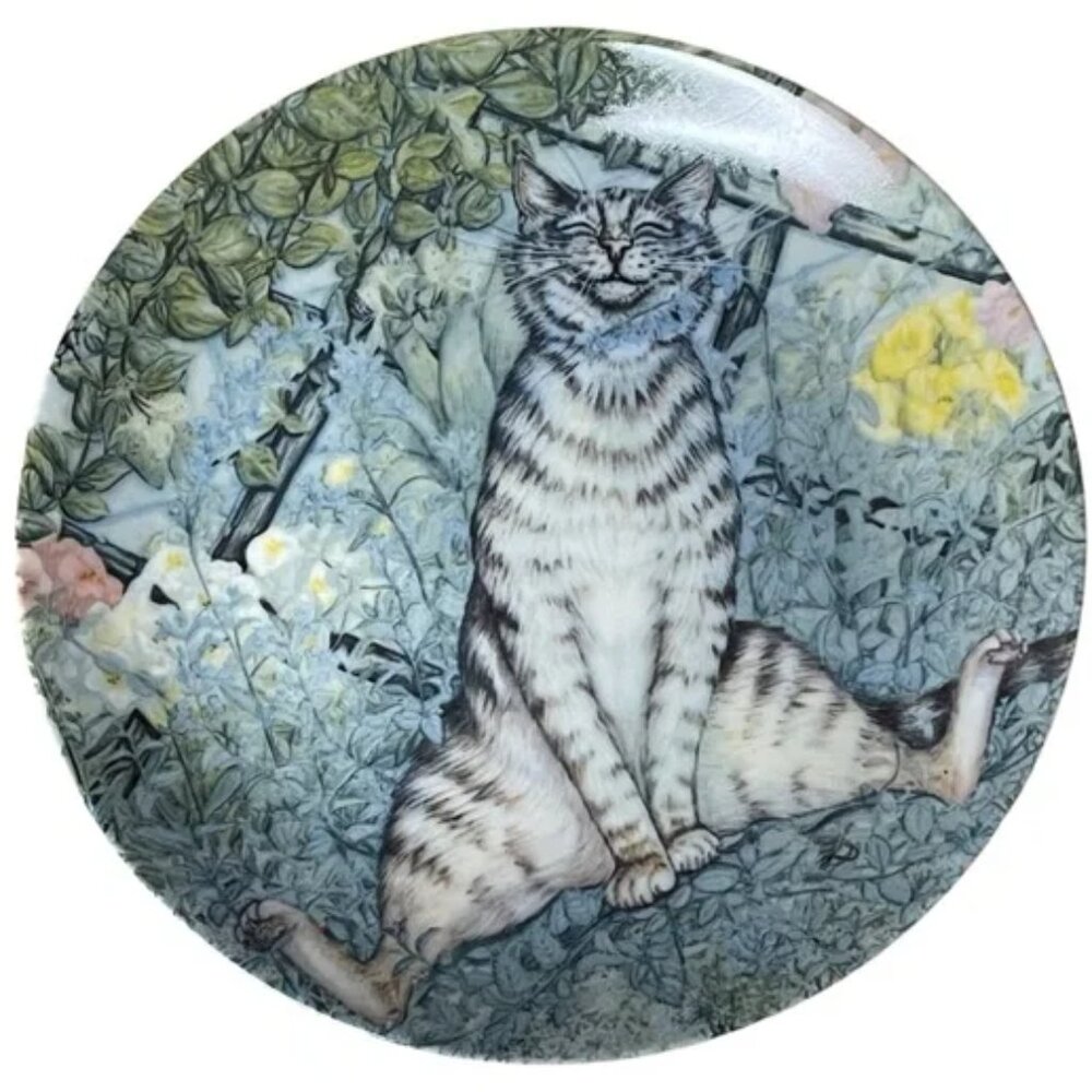 Vtg THE SNIFFER ceramic plate Zoe Stokes AMERICAN ARTISTS 1982 from Zoe’s Cats
